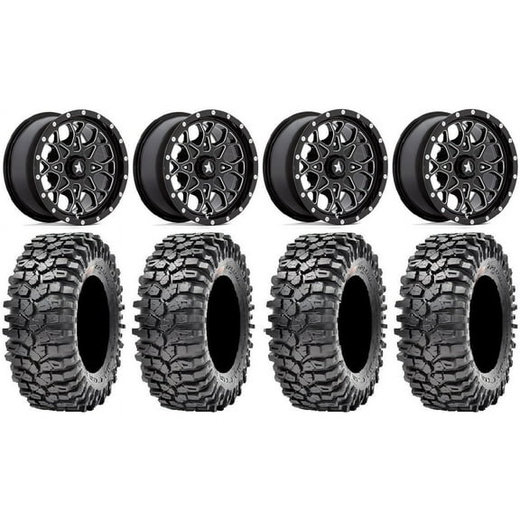 MSA Portal 14" Wheels Milled 30" Roxxzilla 396 Tires Can-Am Maverick X3 / Honda Pioneer 1000 / Talon