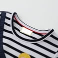 thumbnail image 6 of WIBACKER Summer Little Girl's Casual Short Sleeve Cartoon Appliques Striped Jersey Dresses 4T, 6 of 8