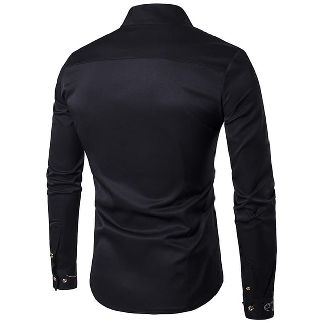 Hombres Casual Irregular Multicolor Botón Slim Fit Manga Larga Cardigan Camisas Odeerbi ODB-6