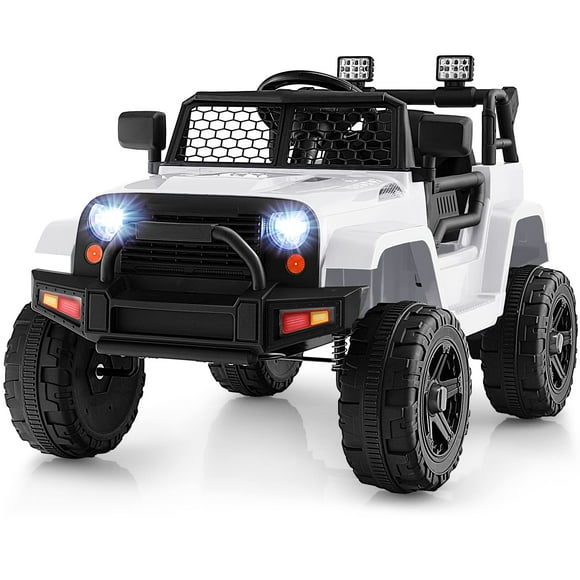 Camión Ride on Car Costzon a batería de 12 V con mando a distancia, color blanco