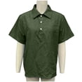 thumbnail image 5 of Dolkfu Mens Summer Shirts Button Collared Short Sleeve Green Polos Athletic Golf Business T Shirt Men,L, 5 of 5