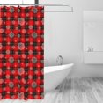 thumbnail image 2 of Shower Curtain, Snowflakes On A Buffalo Plaid Waterproof Fabric Plastic Shower Curtain, Drying Fast Bathroom Curtain with 9 Buttonholes, Ruffle Shower Curtain 60x72in, 2 of 8