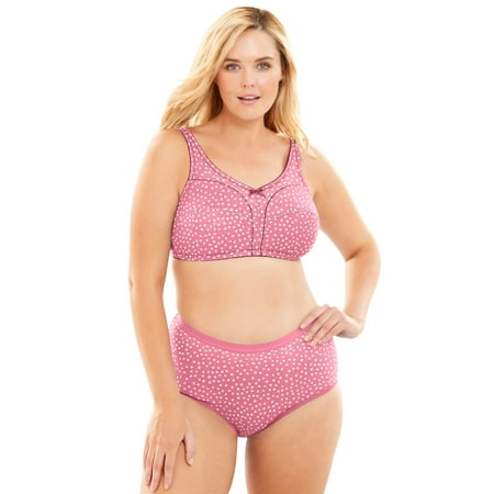 

Comfort Choice Women s Plus Size Cotton Back-Close Wireless Bra Bra