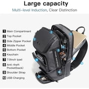 BANGE Sling Backpack, Minimalist Crossbody Sling Bag, Waterproof Oxford Cloth, Lightweight Waterproof Daypack, Grey