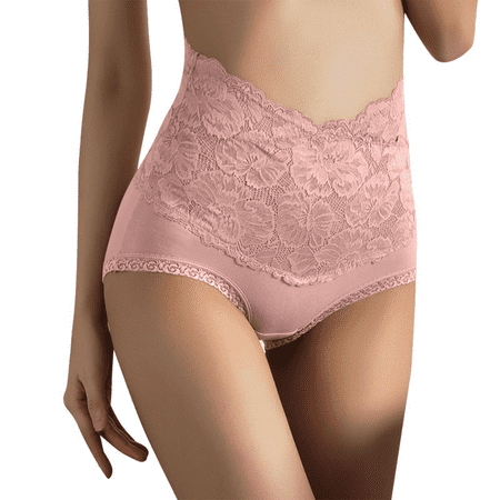 Fulorrnie Underwear for Women Comfort High Waist Seamless Panty Stretchable Elastic Tummy Control Panties  Pink  6