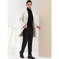 thumbnail image 2 of Unique Bargains Men's Winter Trench Coat Notched Lapel Single Breasted Mid-Length Overcoat S Beige, 2 of 6