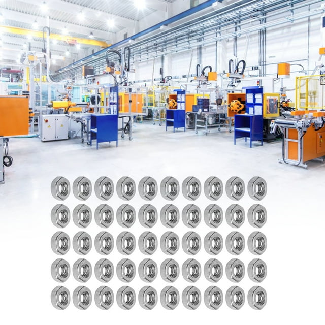 Écrous Complets Hexagonaux, Écrou de Filetage Haute Résistance 50 Pcs pour Vis de Précision pour Machines Industrielles M2,M3,M4,M5,M6,M8,M10,M12
