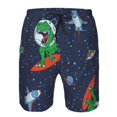 thumbnail image 4 of Kll Dinosaur Astronaut Space Surfing Men'S Casual Summer Beach Shorts Hawaiian Shorts With Pockets-X-Large, 4 of 9