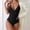 Black, variant on Swimwear Halter One Piece Slimming Vintage Retro Swimsuit Womens Ruched Push Up Bathing Suit