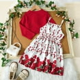 thumbnail image 3 of Kiijoy Toddler Girls Outfits Rose Print Sleeveless Dress Cardigan Top Set, Sizes 4-5T, 3 of 8