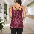 thumbnail image 3 of Sequin Tank Tops for Women Sleeveless Pink Sparkly Vest for Women Shiny Top Ladies Holiday Outfits Holiday Outfits for Women, 3 of 5
