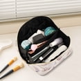 thumbnail image 2 of FORMRS Makeup Bag Travel Cosmetic Organizer for Women Fold Flat Zipper Pouch with Handle, Purple Watercolor Seashells, 2 of 8