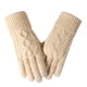thumbnail image 2 of Guantes de invierno para mujer, de lana tejida, cálidos, de cinco dedos, de terciopelo y gruesos, con pantalla táctil. Imprescindible para el invierno., 2 of 4