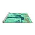 thumbnail image 2 of Ahgly Company Machine Washable Indoor Rectangle Abstract Turquoise Blue Modern Area Rugs, 2' x 3', 2 of 4