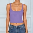 thumbnail image 2 of GEWSEY Women's Sleeveless Shirt Ribbed Fitted Scoop Neck Basic Crop Tank Top Cropped (Purple, 3XL), 2 of 7