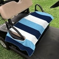 thumbnail image 4 of WIRESTER Universal Golf Cart Seat Cover, Comfortable Golf Cart Seat Towel Blanket 52 x 32 Inches, Suitable for EZGO Yamaha Icon and More, 2-Person Seats Club Cars - Striped, 4 of 5