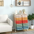 thumbnail image 2 of Gymax Office Rolling Cart 20 Storage Drawers Scrapbook Paper Studio Organizer Macaron, 2 of 10