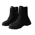 thumbnail image 5 of Mgmyaa Women's Winter Fashion Ankle Boots Square Toe Lace Up Low Block Heel Booties, 5 of 6