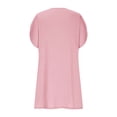 thumbnail image 5 of Ashirexll Summer Dresses for Women Midi Dresses Women's Solid Color Short Sleeve V-Neck Pleated Batball Sleeve Dress, 5 of 6