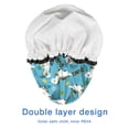 thumbnail image 4 of Shower Caps,Blue Dinosaurs with Coins Dynamic Waterproof Shower Cap for Women 4 Pieces,Double Reusable Hair Cover for Shower PEVA Elastic Stretch Hem, 4 of 7