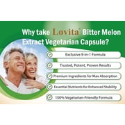 Lovita Bitter Melon Herbal Extract - 4000mg Daily Equivalent Dosage, 9-in-1 Exclusive formula, 180 Vegetarian Capsules
