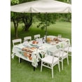 thumbnail image 4 of Outdoor Tablecloth with Umbrella Hole for Patio/Picnic/Party/Camping, Animals Eucalyptus Leaves Waterproof Table Cloth Rectangle Table Cover Washable, Green Summer Botanical Elk Bear (60"x 102"), 4 of 8