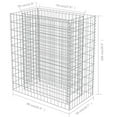 thumbnail image 4 of vidaXL Gabion Raised Bed Galvanised Steel 90x50x100 cm, 4 of 5