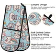 thumbnail image 4 of Dailycode Double Sided Oven Mitt with Loop Heat Resistant Kitchen Long Potholders 7" x 35" Cute Cats with Cloud, 4 of 6