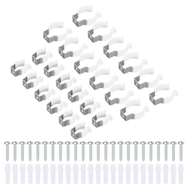 Clips en U Unique Bargains T5 T8 Soporte para LED Acero Inoxidable Blanco Paquete de 24