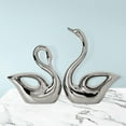 thumbnail image 3 of Figurillas de cisnes, esculturas, estatuas de animales, artesanía, decoración, adornos de mesa Plata, 3 of 9