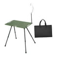 thumbnail image 2 of Mesa de camping Mesa de té Agujero colgante Carga plegable 66 lb Mesa plegable ligera Mesa lateral exterior para viajes Barbacoa Patio Jardín Picnic Sunnimix Escritorio plegable, 2 of 8