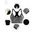 thumbnail image 3 of Gustave 3-Pack Women's Seamless Active Keyhole Mesh Racerback Sports Bra High Impact Padded Bras Workout Fitness Running Yoga Crop Tops "Black, L", 3 of 8