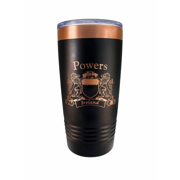 Powers Irish Coat of Arms Black Travel Mug