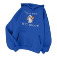 thumbnail image 3 of KHONTS Halloween Hoodies for Women Graphics Sweatshirt Fashion Casual Cute Long Sleeve Pullover Tops Fall Winter Oversized Loose Fit Hooded Top with Pocket Blue L, 3 of 3