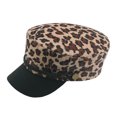 thumbnail image 2 of Yuanlong Womens Flat Top Hat Leopard Print Classic Peaked Cadet Cap Casual Retro Fall Winter Stylish Street Party Headwear, 2 of 3