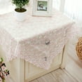 thumbnail image 4 of Classic Lace Floral Embroidery Elegant and Graceful Tablecloth Top Decoration Round Approx 23.6 inch (60 x 60 cm) Decorate Dining Table Tea Table Shoe Cabinet TV Stand, 4 of 7