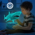 thumbnail image 3 of Lámpara de mesa pequeña 3d serie Shark, luz visual LED con control remoto colorido creativo, 3 of 5