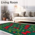 thumbnail image 2 of ODIKA 8'x10' Machine Washable Non-Slip Area Rug, Elegant Bow Tie with Twinkling Stars and Swirling Ivy Embellishments High Traffic Rug with Pad, Green, 624617, 2 of 8