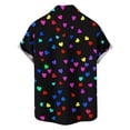 thumbnail image 4 of Handshe Men's Short Sleeve Button-Down Shirt with Valentine Print for Casual and Daily Wear, 4 of 6