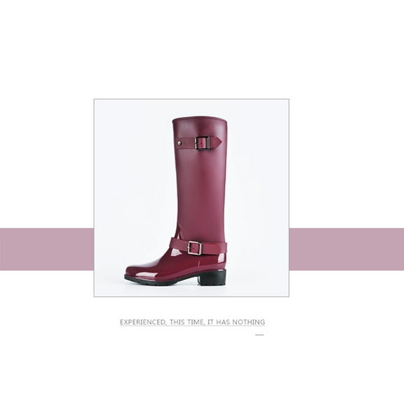 KALLORY 1 Pair Women Ankle Rain Boots Tube Shape PVC EVA Waterproof for Outdoor Walking