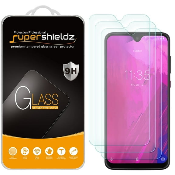 [3-Pack] Supershieldz for T-Mobile Revvlry Plus Tempered Glass Screen Protector, Anti-Scratch, Anti-Fingerprint, Bubble Free