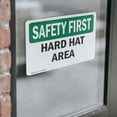 thumbnail image 4 of (2 Pack) Hard Hat Area OSHA Safety First Sign 7 Inch X 5 Inch Vinyl Label Decal Sticker Weather Resistant, UV Protected for Workplace, Business, and Construction Site, Made in the USA, 4 of 7