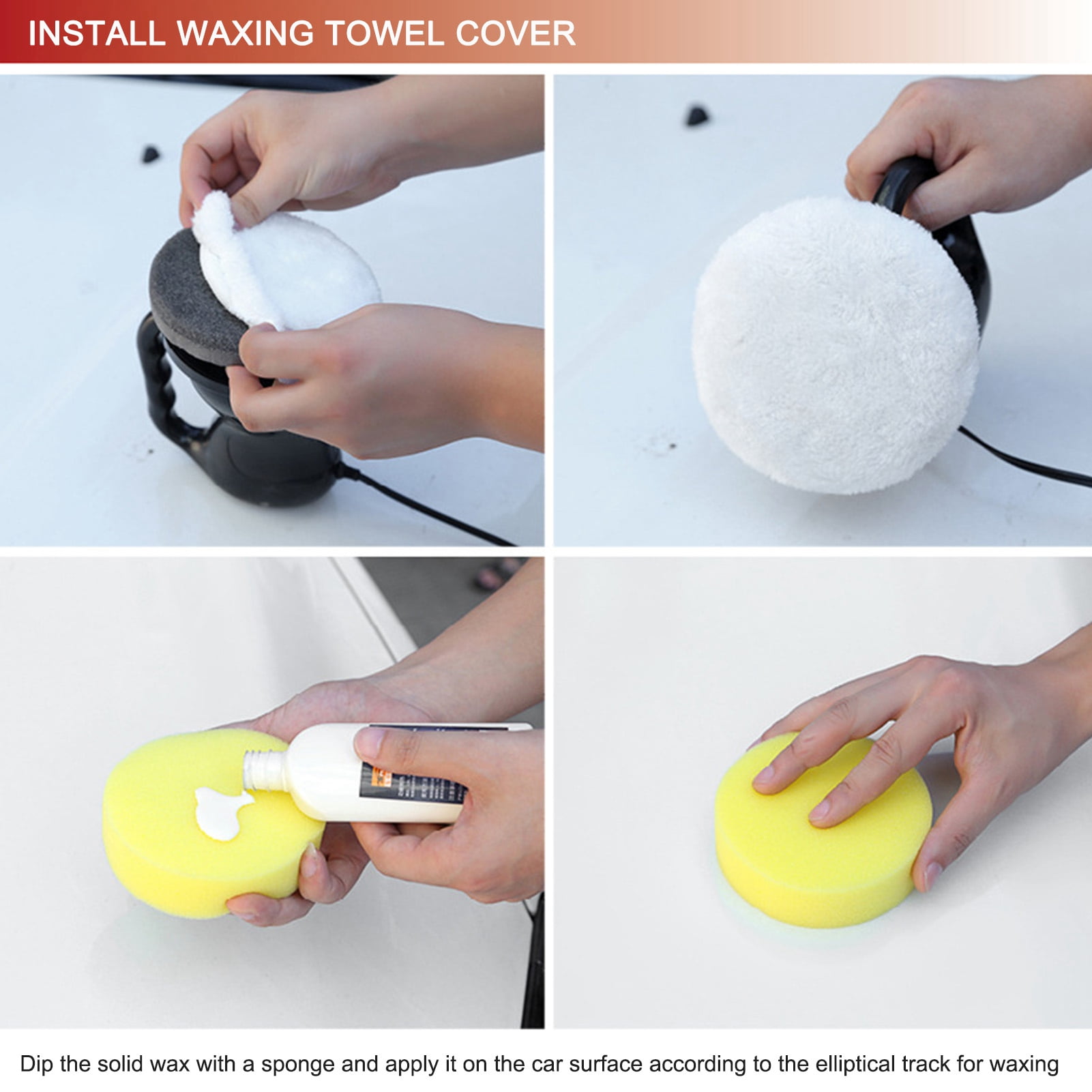 Elowen Car Polisher Machine Polisher Electric Car Polisher Machine, Buffer Polisher Waxer Kit with 2 Pads for Car Detailing Polishing and Waxing