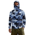 thumbnail image 2 of SEANATIVE Men's Performance Fishing Shirt Sun Protection Long Sleeve Shirt Soft Lightweight Breathable Neck Gaiter Hoodie for Summer Outdoor Fishing, S, Cartoon Fish Camo Blue, 2 of 7