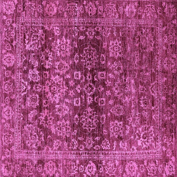 Ahgly Company Indoor Square Oriental Purple Traditional Area Rugs, 6' Square