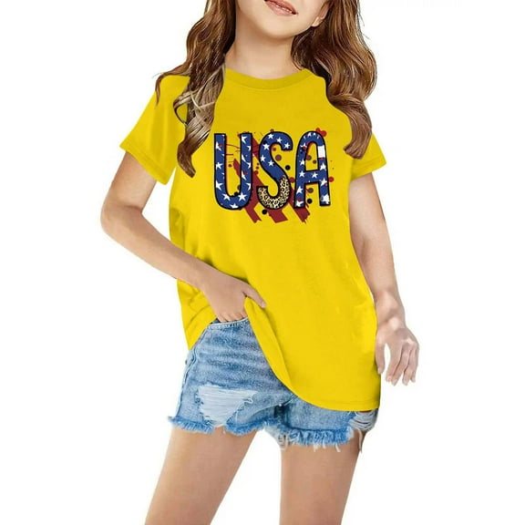 Aboser USA Patriotic T Shirts for Kids 12-14 Kid Ameirica Flag Shirts 3D Graphic Tees for Boys and Girls Novelty Fashion T-Shirts Unisex Casual Summer Tops Size 6-16 Years