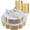 Light Blue Gold, variant on 180PCS White and Gold Rim Disposable Plastic Plates and Cutlery Set - Includes 30 Dinner Plates, Dessert Plates, Cups for Wedding, Party, Thanksgiving Tableware