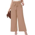 thumbnail image 1 of Showmall Women's Plus Size High Waisted Palazzo Pants with Adjustable Belt, Peach Puff, 3X, 1 of 9