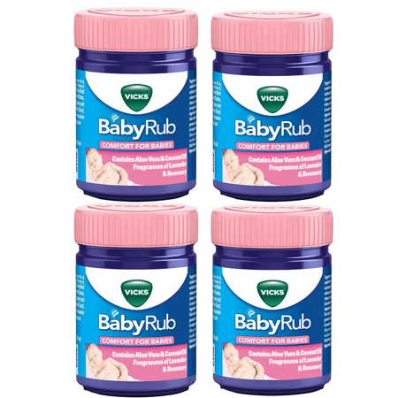 Vicks BabyRub Vapor Ointment with Essential Oils for Relaxing Comfort 50ml Pack of 4