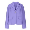 thumbnail image 3 of Outfmvch Button Down Shirts for Women Roll Up Short Sleeve Cotton Linen Summer Collared Tops Women's Blouses & Button-down Shirts Loose Fit Blouses Purple 5XL, 3 of 5